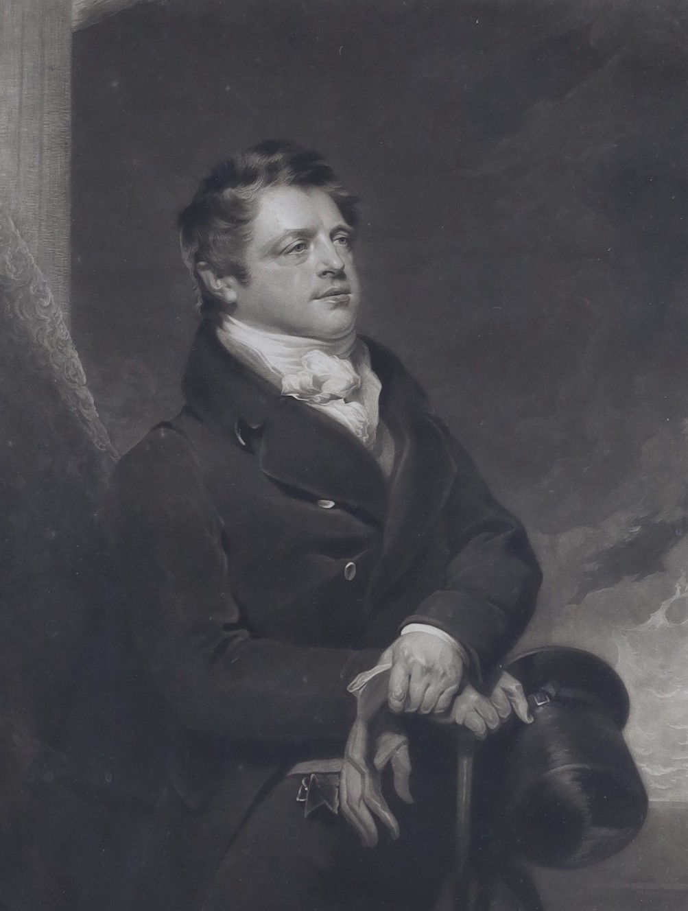 W. Say after G. Harlow, mezzotint, Mr Fawcett, overall 55 x 44.5cm